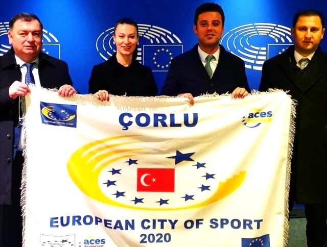 Çorlu 2020 Avrupa Spor Kenti unvanını teslim aldı