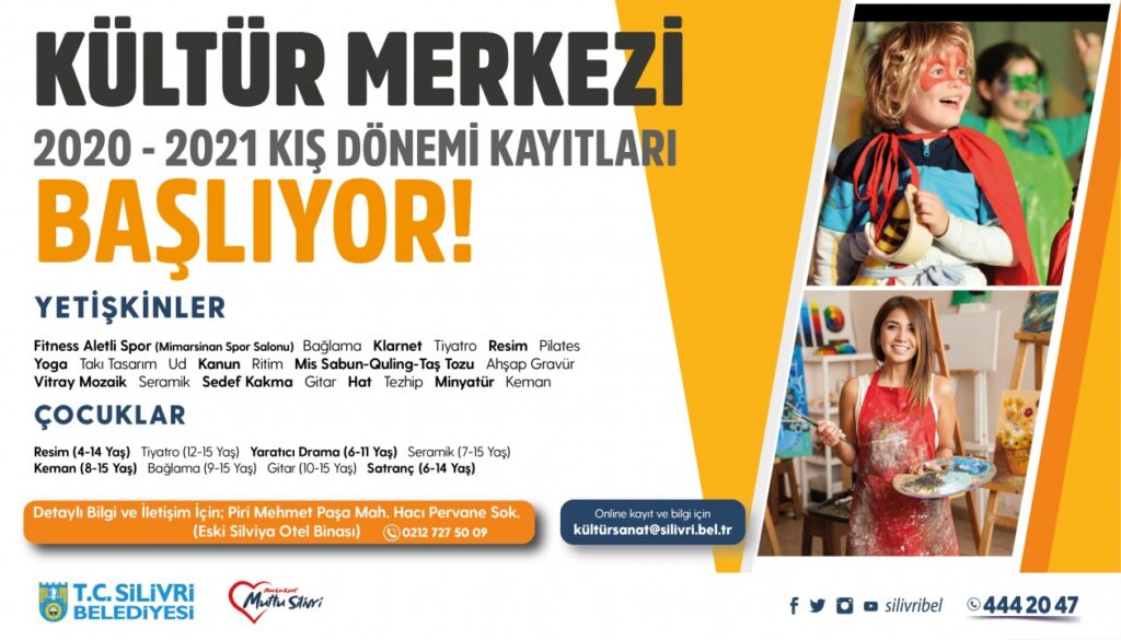 Silivri Belediyesi Kültür Merkezi kış dönemi kurs kayıtları başladı.