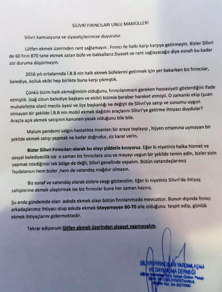 Silivri’de ekmek üzerinden siyasete tepki