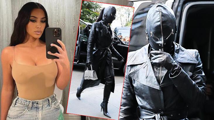 Kim Kardashian deri maskeyle tanınmaz halde