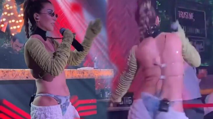 Hande Yener’in sahne kostümü olay oldu