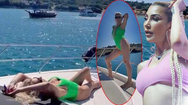 Hande Yener’in üç saatlik yat keyfi