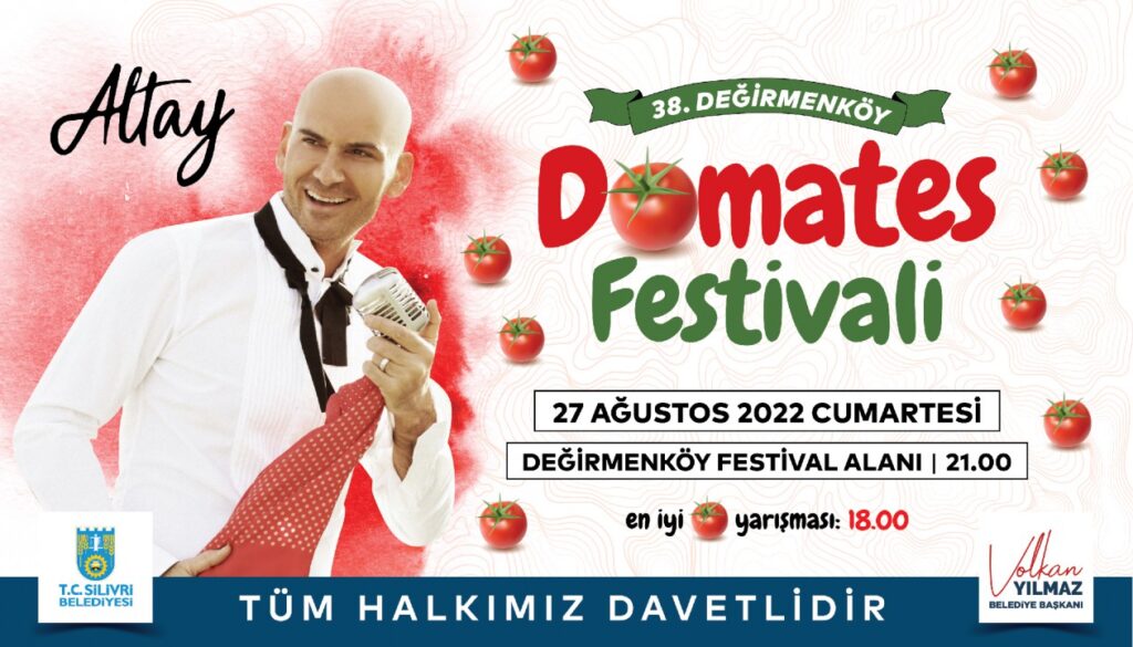 38. Değirmenköy Domates Festivali 27 Ağustos 2022 Cumartesi günü