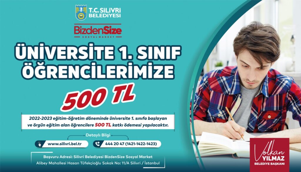 Silivri Belediyesi’nden üniversiteyi kazanan öğrencilere 500 TL katkı ödemesi