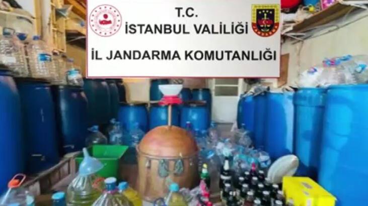 Jandarmadan Silivri’de sahte içki üretim depolarına baskın
