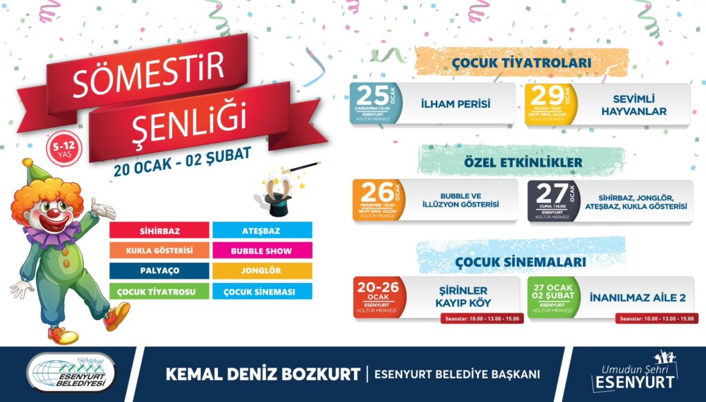 Esenyurt’ta birbirinden eğlenceli etkinlikler sömestr şenliğinde…