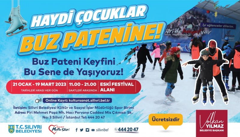 Silivri’de buz pateni etkinliği yeniden başlıyor.