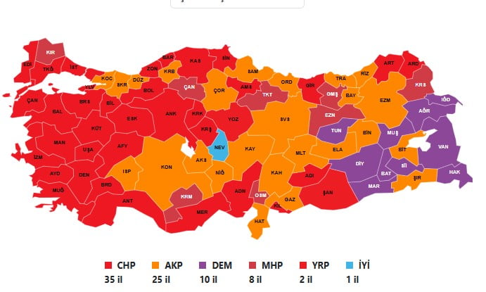 Yerel Seçimde Son Durum 22:15