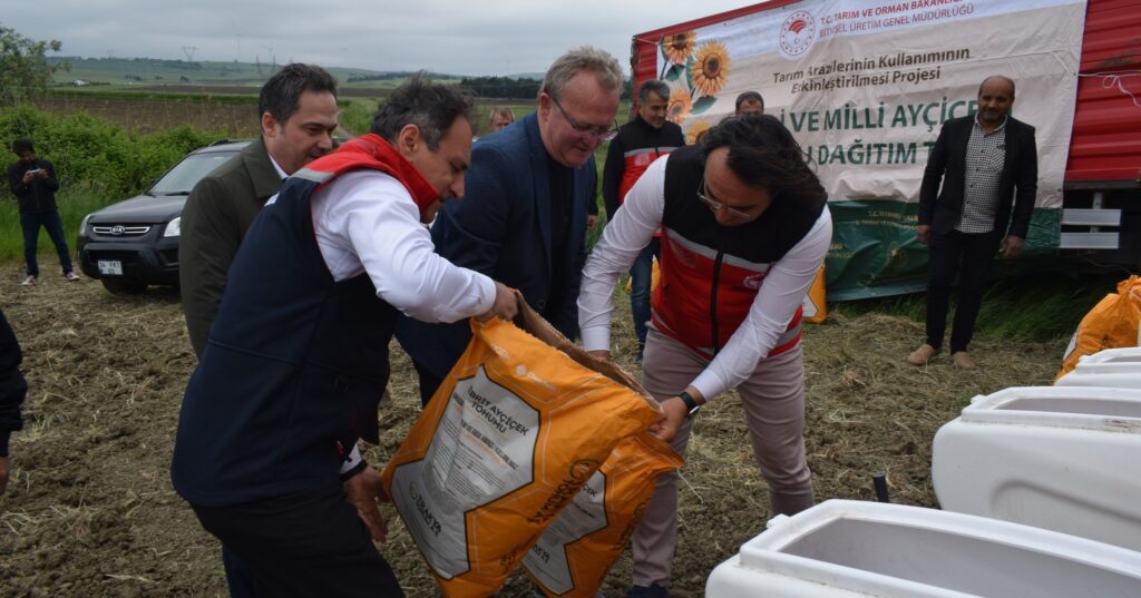 Silivri’de Yerli Yağlık Ayçiçek tohumları çiftçilere dağıtıldı