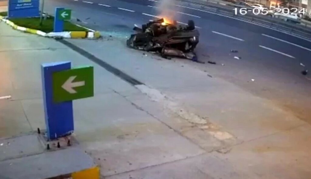 Kumburgaz’da Takla Atan Araç Alev Aldı
