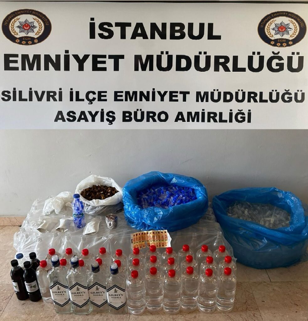 Silivri’de kaçak içki operasyonu