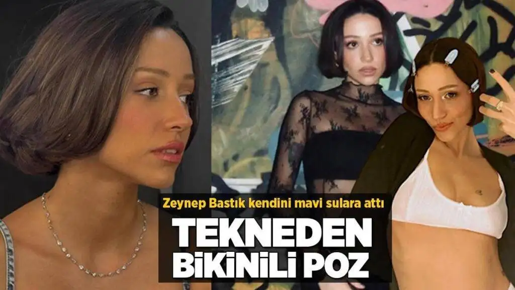 Tekneden bikinili poz! Zeynep Bastık kendini mavi sulara attı