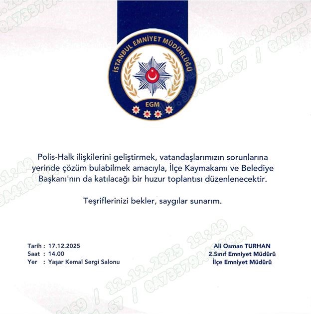 Silivri İlçe Emniyet Müdürlüğü’nden Halkla Buluşma Toplantısı