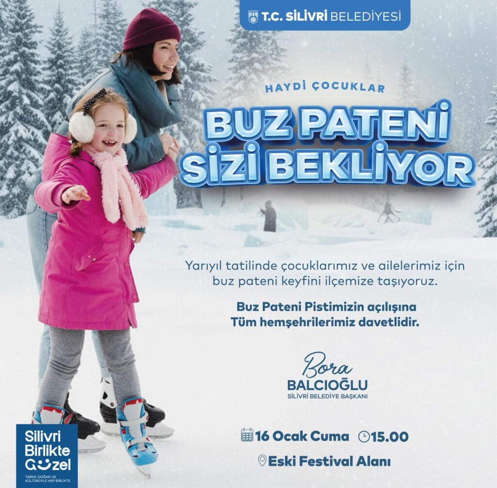 Silivri’de Sömestr Tatilinde Buz Pateni Pisti Ücretsiz Olacak