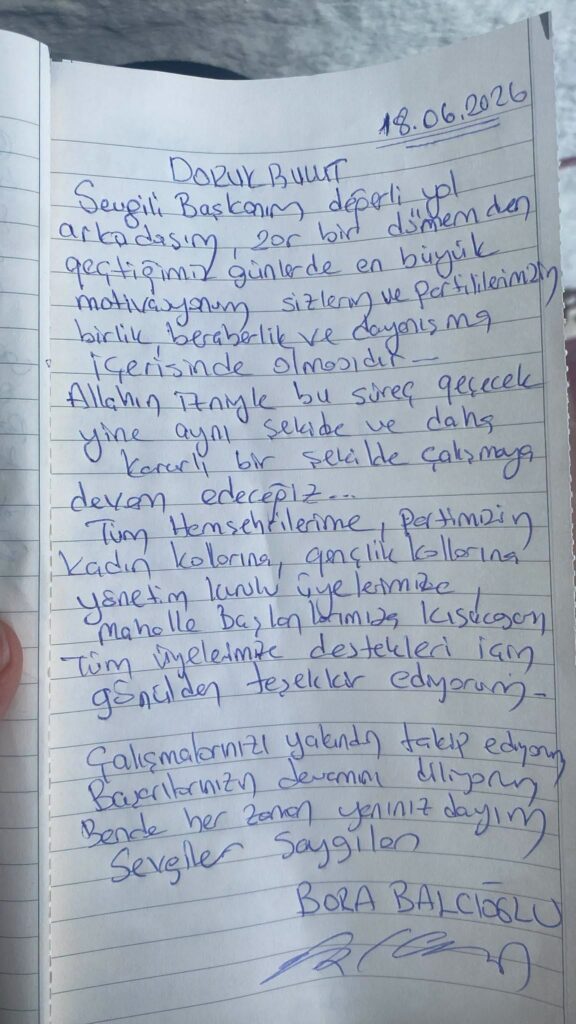 Balcıoğlu’ndan Doruk Bulut’a Duygusal Mesaj: “Bu Süreç Geçecek, Daha Kararlı Çalışacağız” 2 bora mesaj