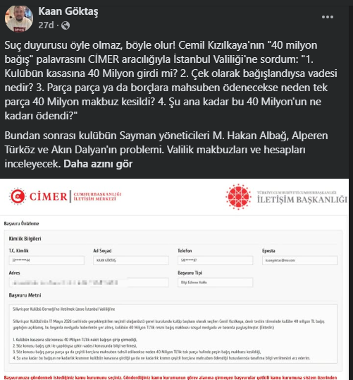 silivrispor karsilikli suclamalar buyuyor