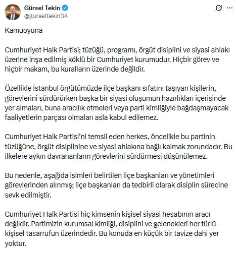 Kayyum Gürsel Tekin Silivri dahi 7 ilçe başkanının görevden alındığını duyurdu 2 kayyum gursel tekin silivri dahi 7 ilce baskaninin gorevden alindigini duyurdu 0 wUvRDSWh