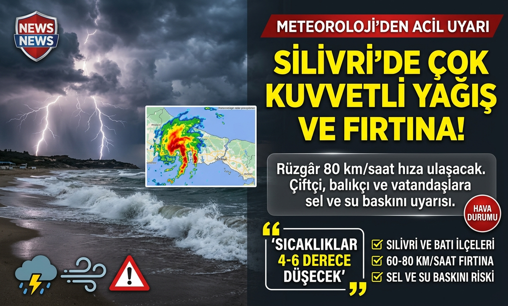 Silivri için kuvvetli yağış ve fırtına uyarısı